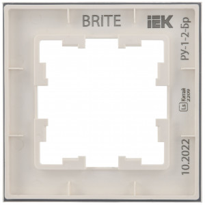 BRITE Рамка 1-мест. РУ-1-2-Бр стекло бел. матовый BR-M12-G-31-K01