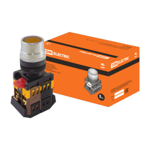 Кнопка ABLF-22 желтый d22мм неон/230В 1з+1р SQ0704-0003