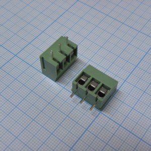 DG300-5.0-03P-14-00A(H), Винтовой клеммный блок с защитой провода, 3 контакта. Серия DG300-5.0