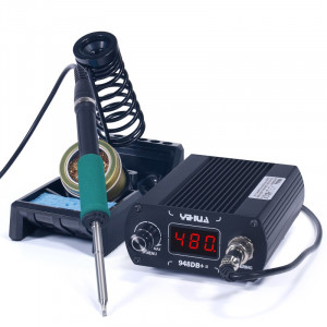 YIHUA 948DB+II, Миниатюрная паяльная станция 75Вт, регулировка температуры нагрева 200°C~480°C, в комплекте подставка, губка и стружка для чистки жала