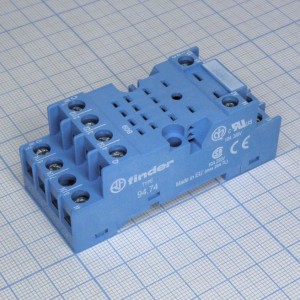 94.74.SMA, Розетка с винтовыми клеммами (под шайбу) для реле 55.32, 55.34, таймера 85.02, 85.04; применяются модули 99.01; в комплекте металлическая клипса 094.71; версия: синий цвет