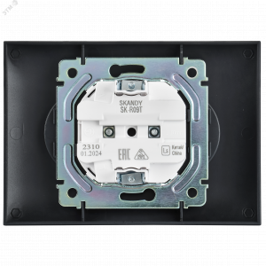 SKANDY Розетка 2-местная без заземления с защитными шторками 10А в сборе SK-R09T титан IEK SK-R23-10-K48-F