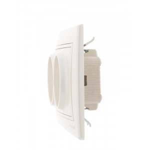 Розетка 2-м СП Mira 16А IP20 без заземл. со вставкой керамика жемчуж./бел. перламутр. 701-3030-128