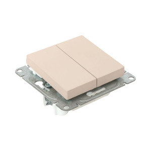 Механизм выключателя, двухклавишный, проходной, кремовый Эпика EKF UP1-SWI-21