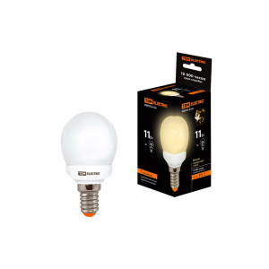 Лампа энергосберегающая КЛЛ-G45-11 Вт-2700 К–Е14 TDM (кр.10шт) [SQ0323-0155]