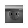 Изображение товара Розетка ArtGallery 16А IP20 с заземл. защ. шторки с крышкой механизм сталь SE GAL000946