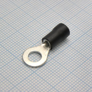 RV2-5L  Black, наконечник кабельный кольцевой с изоляцией d=5.3мм, сеч. пров.1.5-2.5мм2