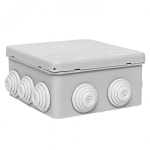 Коробка распаячная КМР-030-014 с крышкой 100х100х50 10 мембранных вводов IP55 plc-kmr-030-014