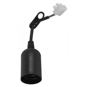 Патрон E27 с клеммной колодкой пластик черный (50/200/6000) Б0043677