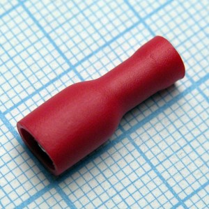 FDFD1.25-187(8)  Red, наконечник кабельный ножевой (гнездо) полностью в изоляции 0.8х4.75мм, сеч. пров. 0.5-1.5мм2