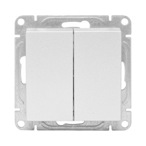 Механизм выключателя, двухклавишный, алюминий Эпика EKF UP1-SWA-20