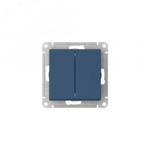 ATLASDESIGN 2-клавишный ВЫКЛЮЧАТЕЛЬ, сх.5, 10АХ, быстрозажимные клеммы, АКВАМАРИН ATN001151S