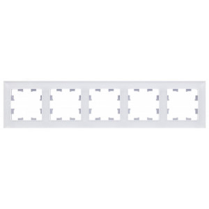 ATLASDESIGN NATURE 5-постовая РАМКА, ОРГАНИЧЕСКОЕ СТЕКЛО БЕЛЫЙ (1шт) C3(2) ATN320105