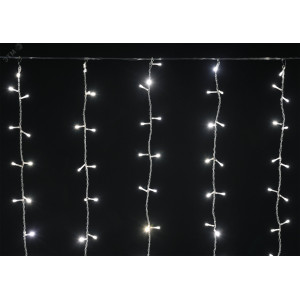 Гирлянда "Занавес" 1.5х1.5м 160LED тепл. бел. IP20 провод прозр. 230В транзит LGDB201-1-160-L1-T-S-20