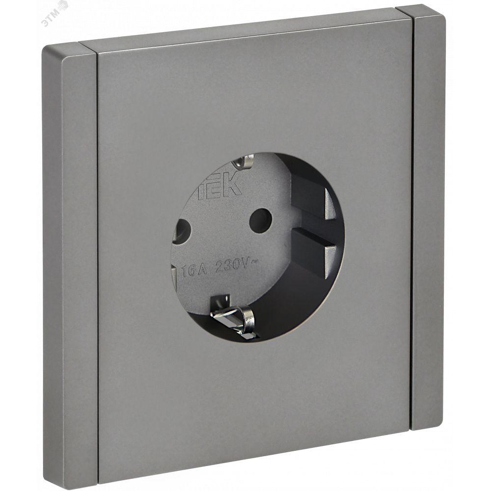 Изображение товара Розетка 1-местная с заземлением и защитными шторками IEK FP-R14-16-1-K46