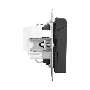 Механизм розетки, 16А, IP44, с заземлением, со шторками, c крышкой, ч-рный Эпика EKF UP1-SOB-111-44