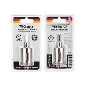 Коронка алмазная 30мм по керамограниту с центровочным сверлом KR-92-0010