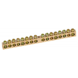 Шина NO-122-18 PEN земля-ноль 6х9мм 16/1 латунная с креплениями по центру Б0047232