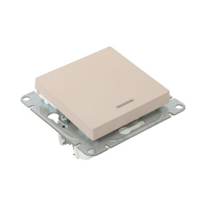 Механизм выключателя, одноклавишный, с подсветкой, кремовый Эпика EKF UP1-SWI-14