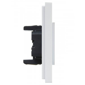 FORTE&PIANO Розетка 2-местная без заземления с защитными шторками безвинтовое крепление 10А FP225 белый IEK FP-R23-10-1-K01