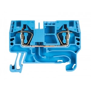 Проходная клемма WKFN 4/35 BL, Проходная клемма, тип фиксации провода: пружинный, номинальное сечение: 4 мм кв., 32A, 800V, ширина: 6 мм, цвет: синий, тип монтажа: DIN35