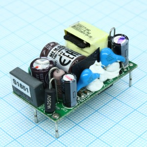 MFM-05-24, AC-DC med, 5.5Вт, вход 80...264В AC 47...440 Гц, выход 24В/0.23А, изоляция 4000В AC, без корпуса 42х22.3х20.5мм, -40...+85°C