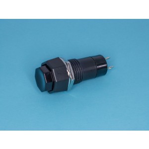PSW-6A-B, Кнопка восьмиугольная 220В 1А без фиксации, крепление гайка, черная
