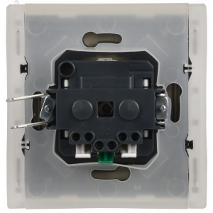 FORTE&PIANO Розетка 1-местная с заземлением с защитными шторками и крышкой безвинтовое крепление 16А IP44 FP419 ваниль IEK FP-R16-16-1-44-K10