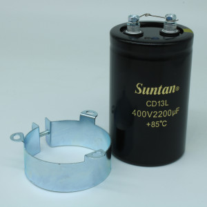 TS13DZ2G222MSB000R, Алюминиевый электролитический конденсатор 400В 2200мкФ ±20% (51.6 X 105.7мм)  0.032Ом 11400мА 12000час 85°C винтовой зажим M5