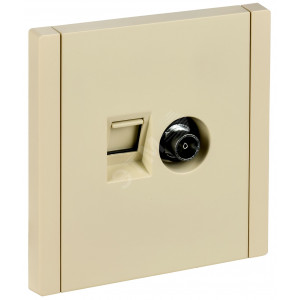 FORTE&PIANO Розетка двойная TV+RJ45 кат.5E FP436 ваниль IEK FP-AK20-1-K10