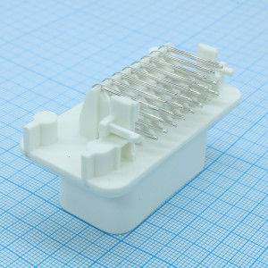 776087-2, Разъем 23 контакта шаг 4мм луженый угловой монтаж в отверстие автомобильного применения