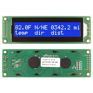NHD-0220DZ-NSW-BBW, Модули сивольных ЖК-дисплеев и комплектующие STN- BLUE Transm 116.0 x 37.0