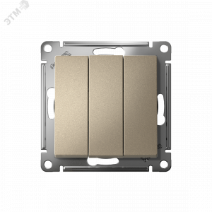 Выключатель 3-кл. СП AtlasDesign 10А IP20 (сх. 1+1+1) 10AX механизм шампань SE ATN000531