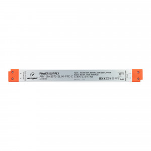Блок питания ARV-SN48075-SLIM-PFC-C (48V, 1.56A, 75W) 031504, Источник напряжения с гальванической развязкой для светодиодных изделий. Входное напряжение 220-240 VAC. Выходные параметры: 48 В, 1.56 А, 75 Вт. Встроенный PFC >0,9. Негерметичный пластиковый корпус IP 20. Габаритные размеры длина 320 мм, ширина 30 мм, в