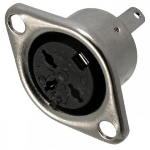 7-0253 3P, Разъем DIN 7, розетка на корпус 3pin, 1А