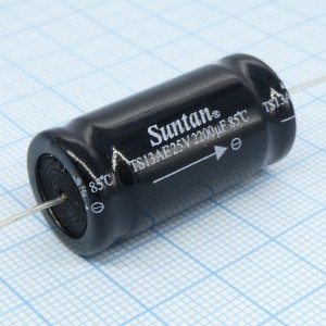 TS13AE1E222MSB000R, Электролитический конденсатор с аксиальными выводами 25В 2200мкФ 16*30 85°С