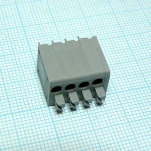 DG236-3.81-04P-11-00A(H), Нажимной безвинтовой клеммный блок на 4 контакта. Зажим типа торцевой контакт. Серия DG236-3.81