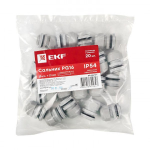 Сальник PG16 IP54 d отв. 21мм/d провод. 10-14мм PROxima plc-pg-16-r