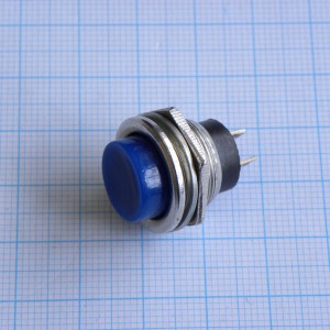 DS-212 синий, кнопка без фиксации, на замыкание(нормально разомкнута), диаметр посадочного отверстия 16-17мм