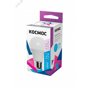 Лампа светодиодная A60 15Вт 6500К E27 220В КОСМОС LkecLED15wA60E2765