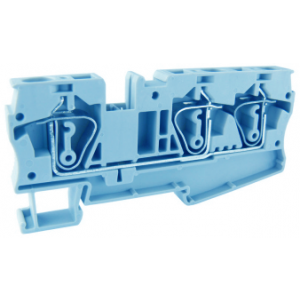 Проходная клемма UJ5-6/1X2(BU), Проходная клемма, 3 точки подключения, тип фиксации провода: пружинный, номинальное сечение: 6 мм кв., 52A, 800V, ширина: 8,2 мм, цвет: синий, тип монтажа: DIN35
