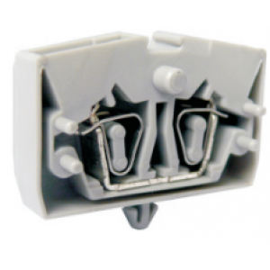 Проходная клемма (MINI) UJ5-2.5WN, Проходная клемма, MINI, верхний подвод кабеля, 2 точки подключения, тип фиксации провода: пружинный, номинальное сечение: 2,5 мм кв., 24A, 800V, ширина: 6 мм, цвет: серый, тип монтажа: якорный