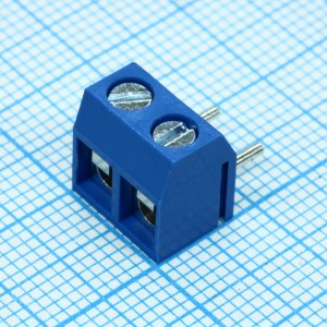 DG301R-5.0-02P-12-00A(H), Винтовой клеммный блок с защитой провода, 2 контакта. Серия DG301R-5.0