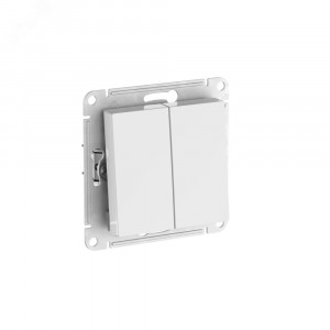 ATLASDESIGN AQUA 2-клавишный ВЫКЛЮЧАТЕЛЬ IP44, с  х.5, 10АХ, быстрозажимные клеммы, БЕЛЫЙ ATN440151S