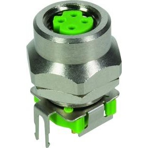 21420000014, Цилиндрические метрические разъемы M8-PCB-THT-2PC-4P- DCOD-F-STR