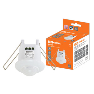 Датчик движения точечный ДДТ-02 40мм, 800Вт, 10-900с, 6м, 3+лк, 120(сбоку)+360(сверху)гр, IP20, SQ0324-0026