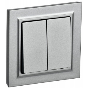 BRITE Выключ. 2-кл. 10А в сб. ВСР10-2-0-БрА алюм. BR-V20-0-10-K47-F