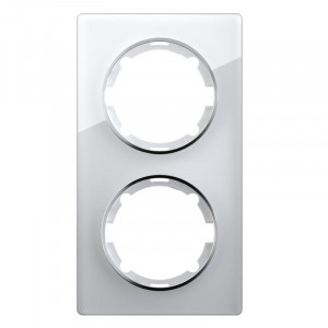 Рамка 2-м Garda вертикал. стеклянная бел. 2E52211300 2234944