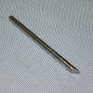 Жало  паяльное 5* 80мм никелиров.скос, цилиндрическое медное жало для паяльника покрытое никелем, диаметр 5мм, длина 80мм