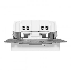 Механизм розетки, 16А, без заземления, со шторками, белый Эпика EKF UP1-SOW-101